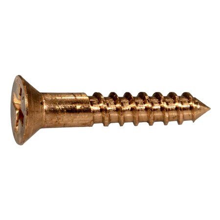 Midwest Fastener Wood Screw, #6, 3/4 in, Bronze Steel Flat Head Phillips Drive, 10 PK 931142